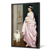 Joseph Caraud,Feline Affection,girl and cat,large wall art,framed wall art,canvas wall art,large canvas,M2672