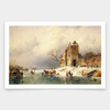 Charles-Henri-Joseph Leickert,Frozen Winter Scene,art prints,Vintage art,canvas wall art,famous art prints,V1128