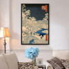 Hiroshige,Meguro taikobashi yuhinooka,Crossing the stone bridge in the snow,japanese painting,large wall art,framed wall,large canvas,M2549