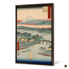 Hiroshige,Kawasaki,Bamboo raft in the river,japanese painting,large wall art,framed wall art,canvas wall art,large canvas,M2543