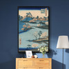 Hiroshige,Cherry blossoms by the river,japanese painting,large wall art,framed wall art,canvas wall art,large canvas,M2513