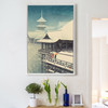 Hasui Kawase,Spring Snow,Kiyomizu temple Kyoto,japanese painting,large wall art,framed wall art,canvas wall art,large canvas,M2487
