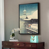 Hasui Kawase,Spring Snow,Kiyomizu temple Kyoto,japanese painting,large wall art,framed wall art,canvas wall art,large canvas,M2487