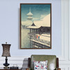 Hasui Kawase,Spring Snow,Kiyomizu temple Kyoto,japanese painting,large wall art,framed wall art,canvas wall art,large canvas,M2487