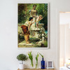 Hans Zatzka,Cupid plays at the water Fountain,large wall art,framed wall art,canvas wall art,large canvas,M2484