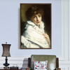 Gustave Jacquet,Portrait of a Young Girl in White,large wall art,framed wall art,canvas wall art,large canvas,M2478
