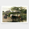 Edouard Debat-Ponsan,Vacas no bebedouro,art prints,Vintage art,canvas wall art,famous art prints,q2158