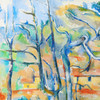 Paul Cézanne,Trær og hus, Provence,art prints,Vintage art,canvas wall art,famous art prints,q2040
