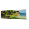 Riverside cottage scenery,canvas print,canvas art,canvas wall art,large wall art,framed wall art,panoramic wall art p305