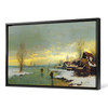Johann II Jungblut,People Walking on a Frozen River ,large wall art,framed wall art,canvas wall art,large canvas,M1694