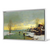 Johann II Jungblut,People Walking on a Frozen River ,large wall art,framed wall art,canvas wall art,large canvas,M1694