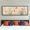 Qian Xuan,Lilies and butterflies,Chinese Flower Painting,Narrow Horizontal Wall Art,large wall art,framed wall art,canvas wall art,M230