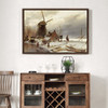 Andreas Schelfhout ,A Frozen River Landscape with a Windmill,large wall art,framed wall art,canvas wall art,M982