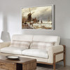 Andreas Schelfhout ,A Frozen River Landscape with a Windmill,large wall art,framed wall art,canvas wall art,M982