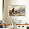 Andreas Schelfhout ,A Frozen River Landscape with a Windmill,large wall art,framed wall art,canvas wall art,M982