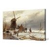 Andreas Schelfhout ,A Frozen River Landscape with a Windmill,large wall art,framed wall art,canvas wall art,M982