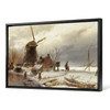 Andreas Schelfhout ,A Frozen River Landscape with a Windmill,large wall art,framed wall art,canvas wall art,M982