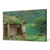 Amaldus Nielsen,Farmhouse at Balestrand,Lakeside cabin scenery,large wall art,framed wall art,canvas wall art,M975