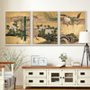 Kano School,Folding Screen with Design of Chinese Phoenixes,pheasant,Triptych canvas,framed canvas,3 panel wall art,large wall art,s19