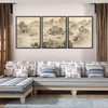 Ike no Taiga,West Lake landscape, Chinese landscape,Triptych canvas,framed canvas,3 panel wall art,large wall art,framed wall art,s145