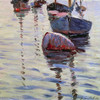 Gustave Caillebotte,Boats Anchored on the Seine,art prints,Vintage art,canvas wall art,famous art prints,V5899