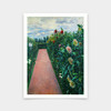 Gustave Caillebotte,Garden Path with Dahlias in Petit Gennevilliers,art prints,Vintage art,canvas wall art,famous art prints,V5901