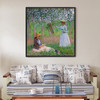 Claude Monet,In the Woods at Giverny Blanche Hoschedé at Her Easel with Suzanne Hoschedé Reading,large wall art,framed wall art,canvas,M7005