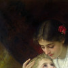 Emile Munier,Mother and Child,art prints,Vintage art,canvas wall art,famous art prints,V5625