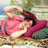 John William Godward,Noon Day Rest,art prints,Vintage art,canvas wall art,famous art prints,V7848