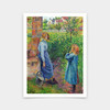Camille Pissarro,Woman and Child at the Well, Painted in 1882,art prints,Vintage art,canvas wall art,famous art prints,V5445