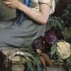 Axel Ender,Girl with vegetables,girl peeling potatoes,art prints,Vintage art,canvas wall art,famous art prints,V5385