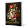 Rachel Ruysch,Still Life Of Roses, Lilies, Tulips And Other Flowers In A Glass Vase With A Brindled Beauty Photograph,M6654