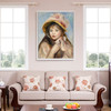 Pierre Auguste Renoir,Girl with Pink Bonnet,large wall art,framed wall art,canvas wall art,large canvas,M6600
