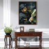 Pierre Auguste Renoir,Claude Monet reading a newspaper,large wall art,framed wall art,canvas wall art,large canvas,M6594