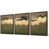 Musashino Plain,Mount Fuji, grassland scenery,Triptych canvas,framed canvas,3 panel wall art,large wall art,framed wall art,s43