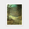 John Atkinson Grimshaw,Sunshine Through Winter Trees,art prints,Vintage art,canvas wall art,famous art prints,V6208