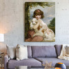 oshua Reynolds,A Young Girl and Her Dog,large wall art,framed wall art,canvas wall art,large canvas,M6455