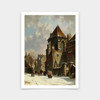 Adrianus Eversen,A Dutch city in Winter,art prints,Vintage art,canvas wall art,famous art prints,V5230