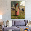 Jean-Francois Millet,Young Girl Guarding her Sheep, 1862,large wall art,framed wall art,canvas wall art,large canvas,M6173