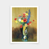 Odilon Redon,Wild Flowers In A Long-necked Vase Pastel,art prints,Vintage art,canvas wall art,famous art prints,V6452