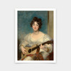 Thomas Lawrence,Portrait of Elizabeth Blake,Lady Wallscourt, Playing a Guitar,art prints,Vintage art,canvas wall art,famous art prints,V6791