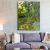 Claude Monet,Weeping Willows The Waterlily Pond at Giverny,large wall art,framed wall art,canvas wall art,large canvas,M5520