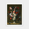 French 17th Century,Flowers in a Classical Vase,art prints,Vintage art,canvas wall art,famous art prints,q458