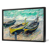 Claude Monet,Three Fishing Boats,Seaside pier,canvas print,canvas art,canvas wall art,large wall art,framed wall art,p909