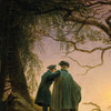 Caspar David Friedrich,Two Men Contemplating the Moon,1830,art prints,Vintage art,canvas wall art,famous art prints,V3314