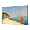 Stanislas Lépine,Landscape with boats,canvas print,canvas art,canvas wall art,large wall art,framed wall art,p2088