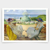 Henri Lebasque,Two Young Women On A Terrace By The Sea,art prints,Vintage art,canvas wall art,famous art prints,V4106