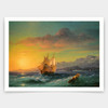 Ivan Konstantinovich Aivazovsky,Ship at Sunset off Cap Martin,art prints,Vintage art,canvas wall art,famous art prints,V4180