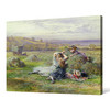 William Stephen Coleman,Resting,Nursery Wall Art,Little girls resting on a haystack,large wall art,framed wall art,canvas wall,large,M5178