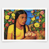 Alfredo Ramos Martinez,Juanita Among Flowers, 1871-1946,art prints,Vintage art,canvas wall art,famous art prints,V3111
